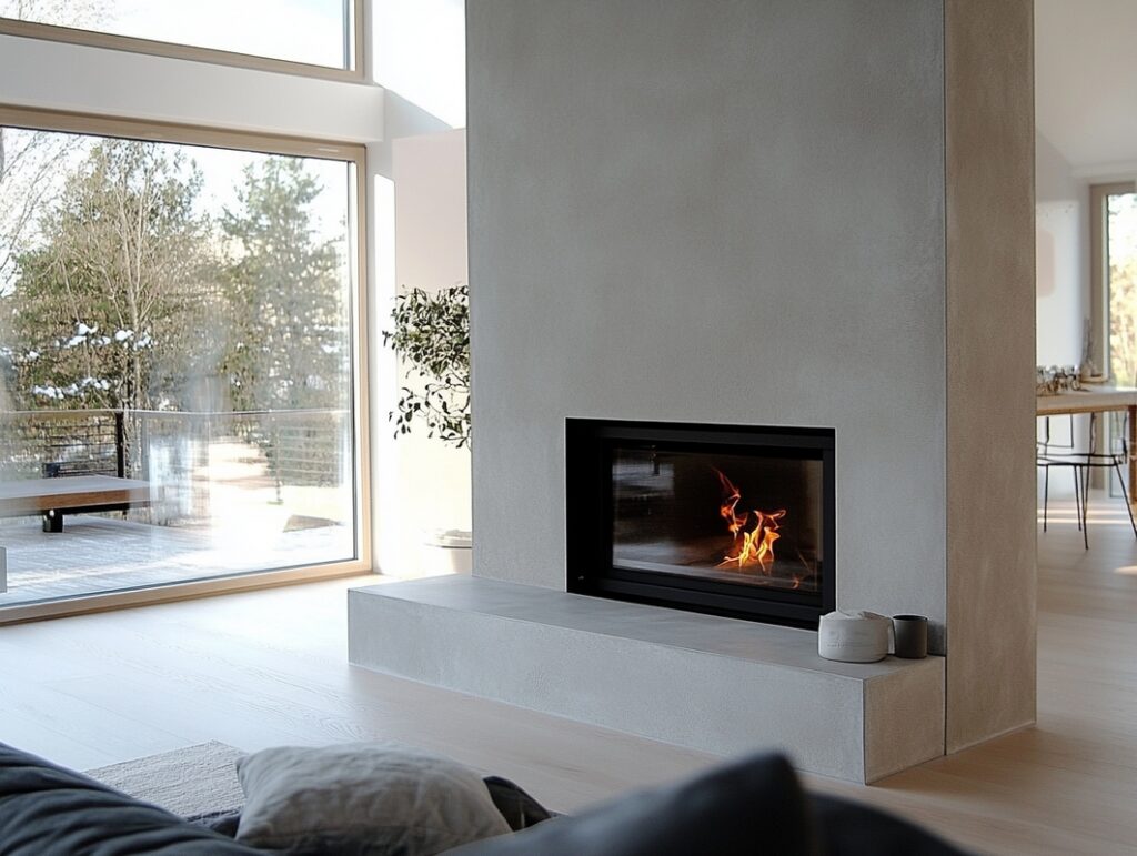 Kominek z mikrocementu